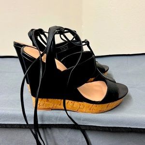 Women’s Call it Spring Lace Up Black Wedge Heel